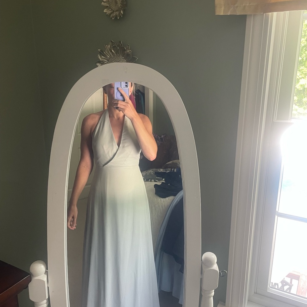 Birdy Grey Halter Maxi Dress in Light Blue